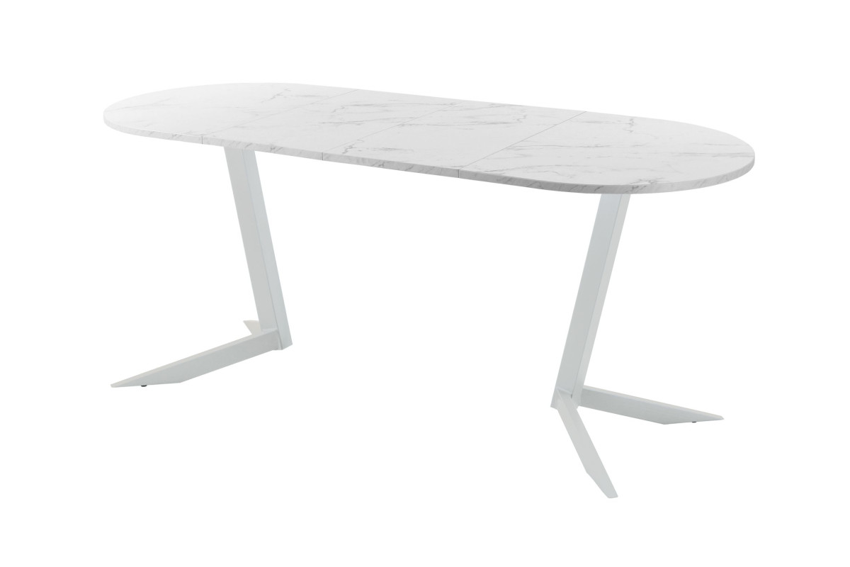 Обеденный стол AMC Elite (серии SLIM) / E19(1200) D3 (серебро/Мрамор Кристалл)