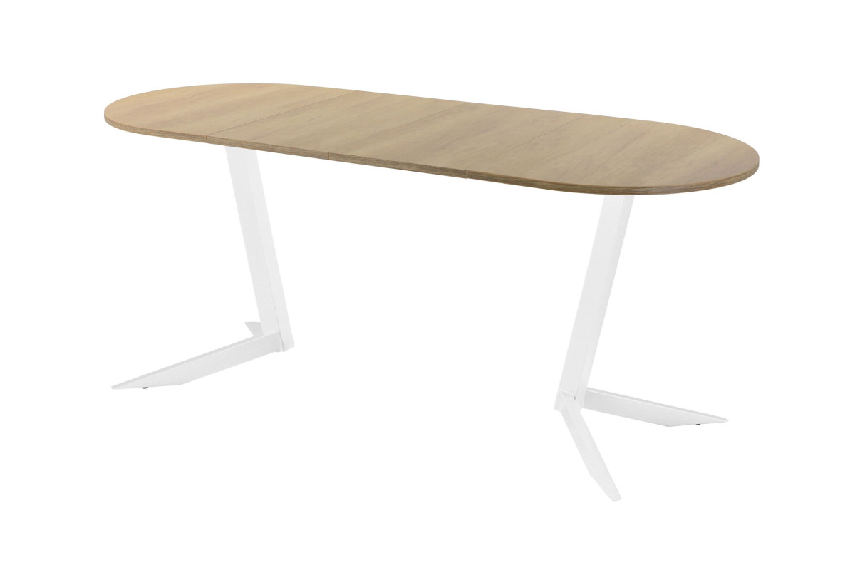 Обеденный стол AMC Elite (серии SLIM) / E19(1100) D3 (белый/Дуб Небраска Натуральный)