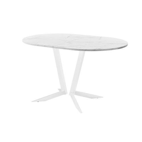 Обеденный стол AMC Elite (серии SLIM) / E19(1200) D3 (белый/Мрамор Кристалл)