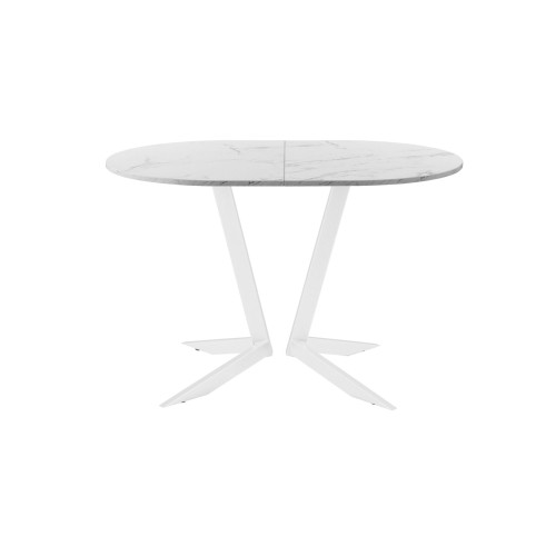 Обеденный стол AMC Elite (серии SLIM) / E19(1200) D3 (белый/Мрамор Кристалл)