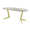 Обеденный стол AMC Elite (серии SLIM) / E19(1200) D3 (золото/Дуб Уайт-Ривер песочно-бежевый)