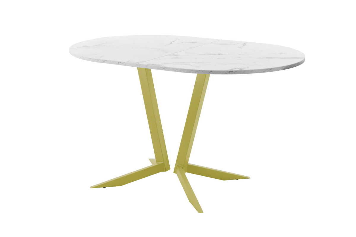Обеденный стол AMC Elite (серии SLIM) / E19(1100) D3 (золото/Мрамор Кристалл)