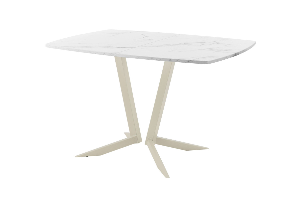 Обеденный стол AMC Elite (серии SLIM) / E19(1200) D6 (бежевый/Мрамор Кристалл)