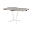 Обеденный стол AMC Elite (серии SLIM) / E19(1100) D6 (белый/Дуб Уайт-Ривер песочно-бежевый)