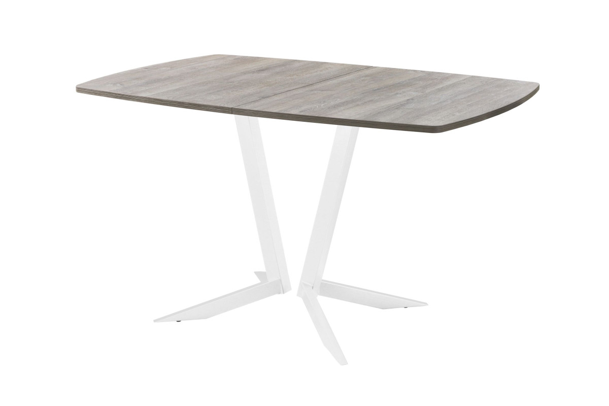 Обеденный стол AMC Elite (серии SLIM) / E19(1100) D6 (белый/Дуб Уайт-Ривер песочно-бежевый)