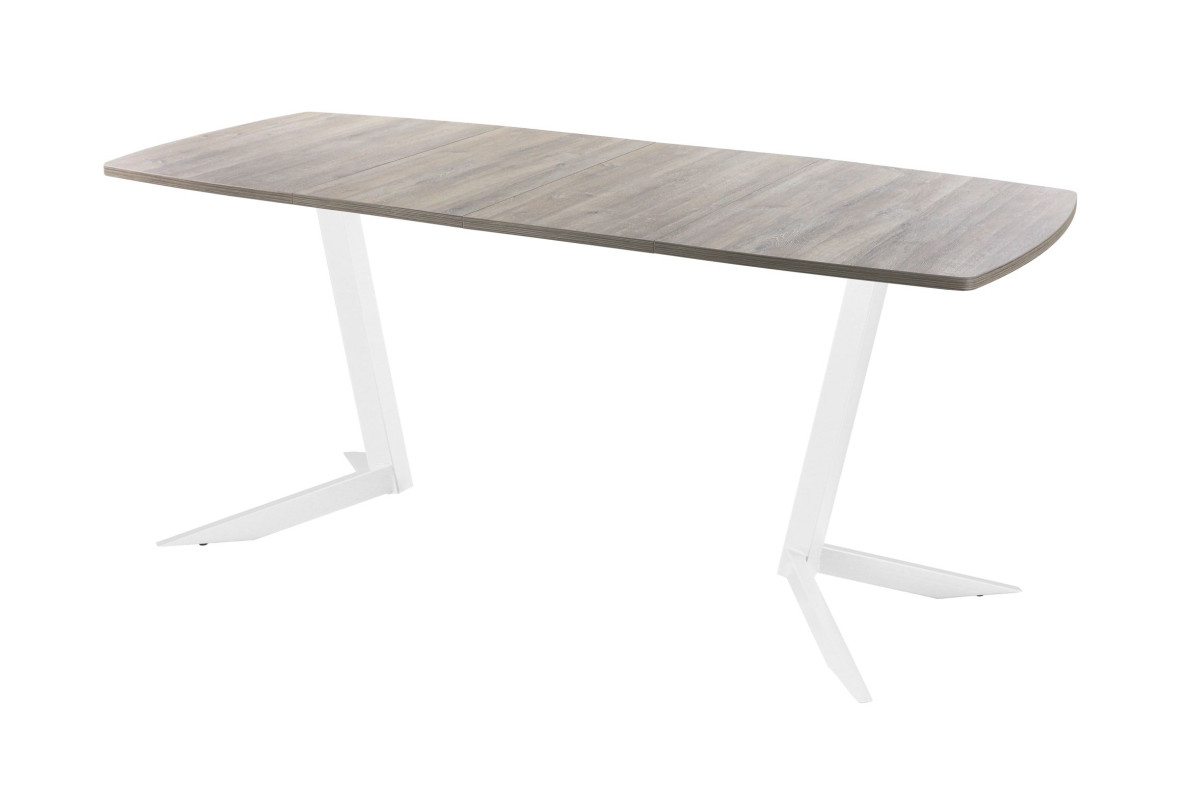 Обеденный стол AMC Elite (серии SLIM) / E19(1100) D6 (белый/Дуб Уайт-Ривер песочно-бежевый)