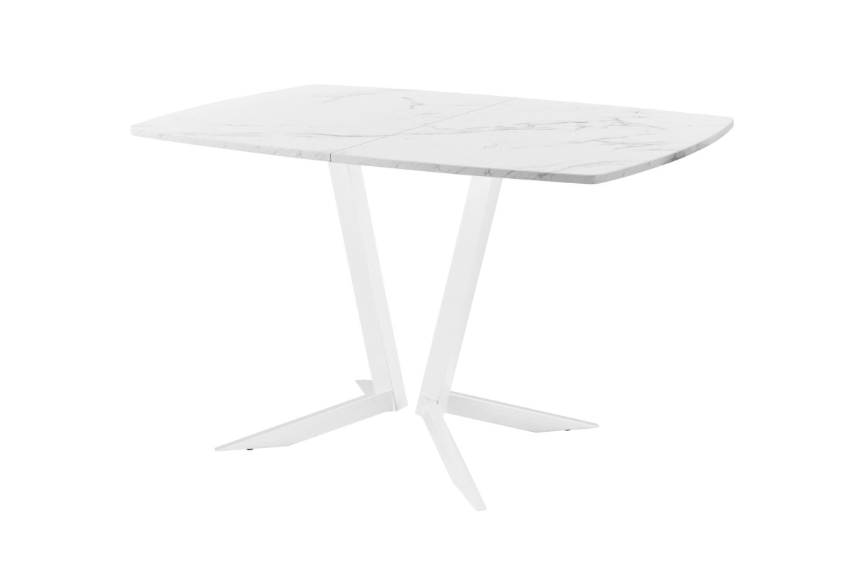 Обеденный стол AMC Elite (серии SLIM) / E19(1100) D6 (белый/Мрамор Кристалл)