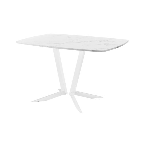 Обеденный стол AMC Elite (серии SLIM) / E19(1100) D6 (белый/Мрамор Кристалл)