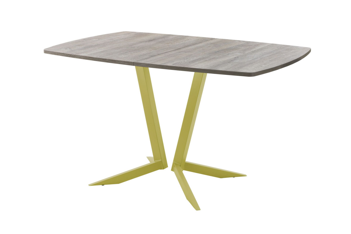 Обеденный стол AMC Elite (серии SLIM) / E19(1200) D6 (золото/Дуб Уайт-Ривер песочно-бежевый)