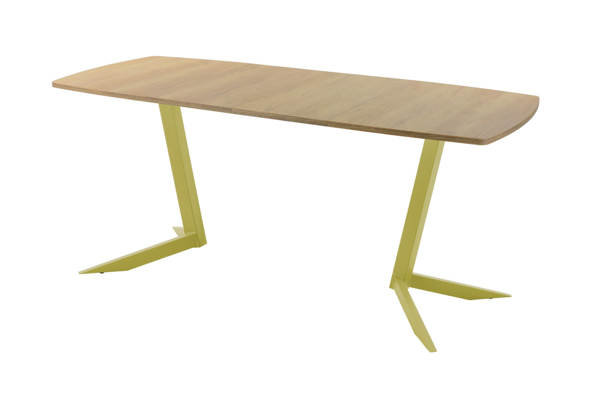 Обеденный стол AMC Elite (серии SLIM) / E19(1100) D6 (золото/Дуб Небраска Натуральный)