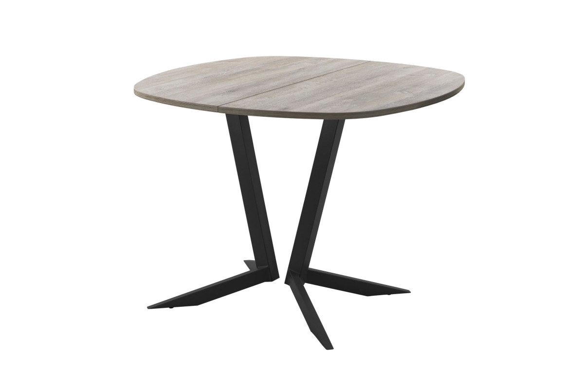 Обеденный стол AMC Elite (серии SLIM) / E19(900) D7 (черный/Дуб Уайт-Ривер песочно-бежевый)