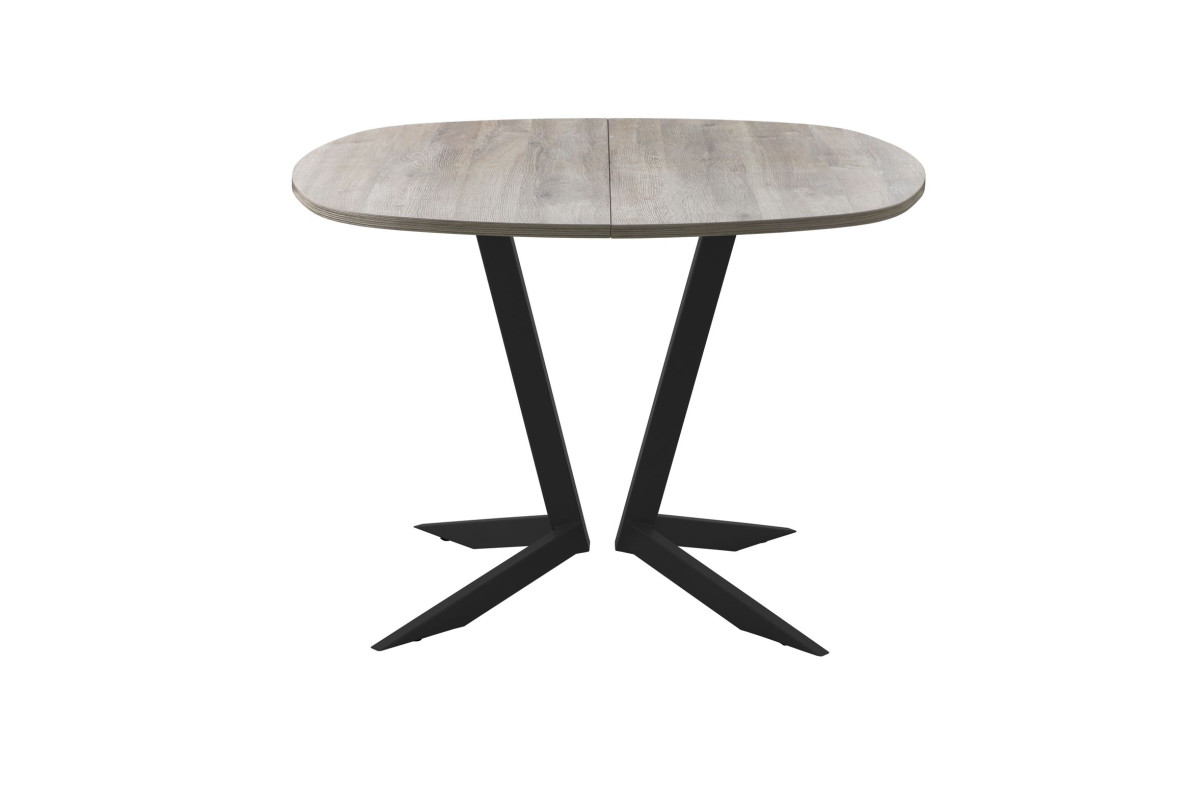 Обеденный стол AMC Elite (серии SLIM) / E19(900) D7 (черный/Дуб Уайт-Ривер песочно-бежевый)