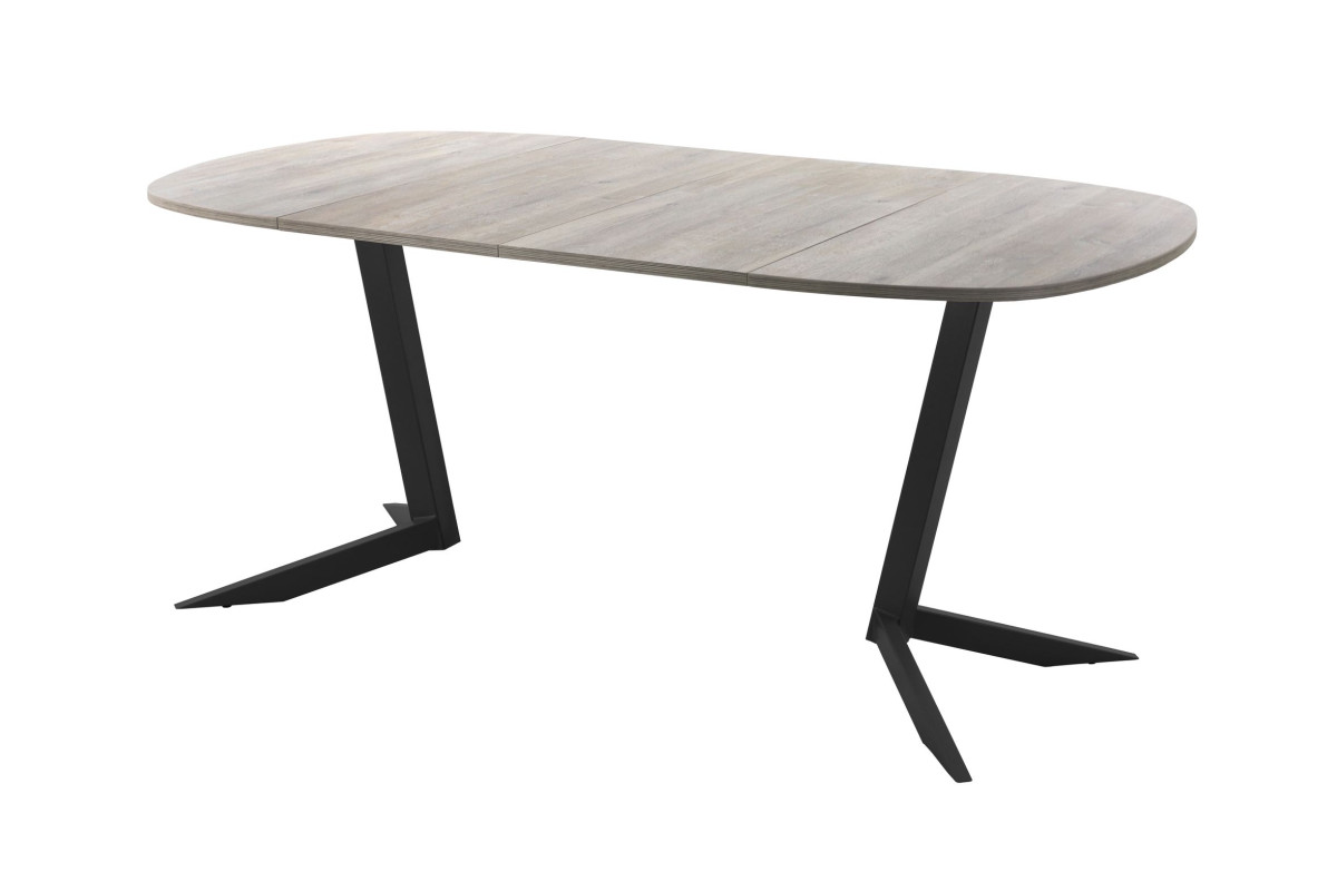 Обеденный стол AMC Elite (серии SLIM) / E19(900) D7 (черный/Дуб Уайт-Ривер песочно-бежевый)