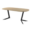 Обеденный стол AMC Elite (серии SLIM) / E19(800) D7 (черный/Дуб Небраска Натуральный)