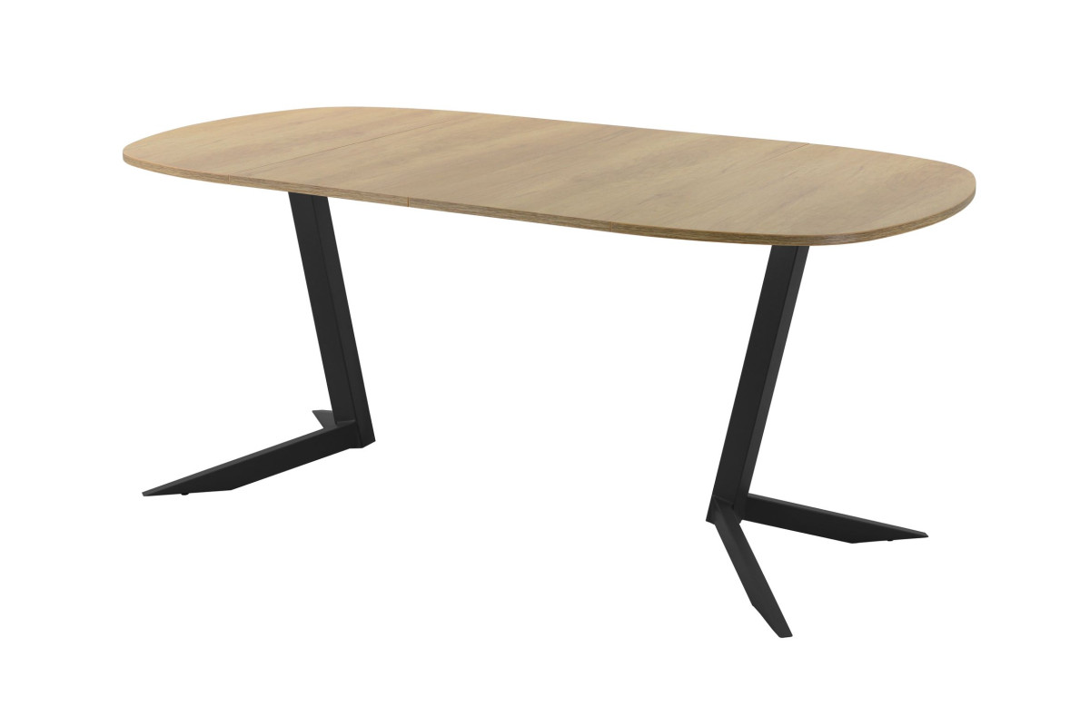 Обеденный стол AMC Elite (серии SLIM) / E19(800) D7 (черный/Дуб Небраска Натуральный)