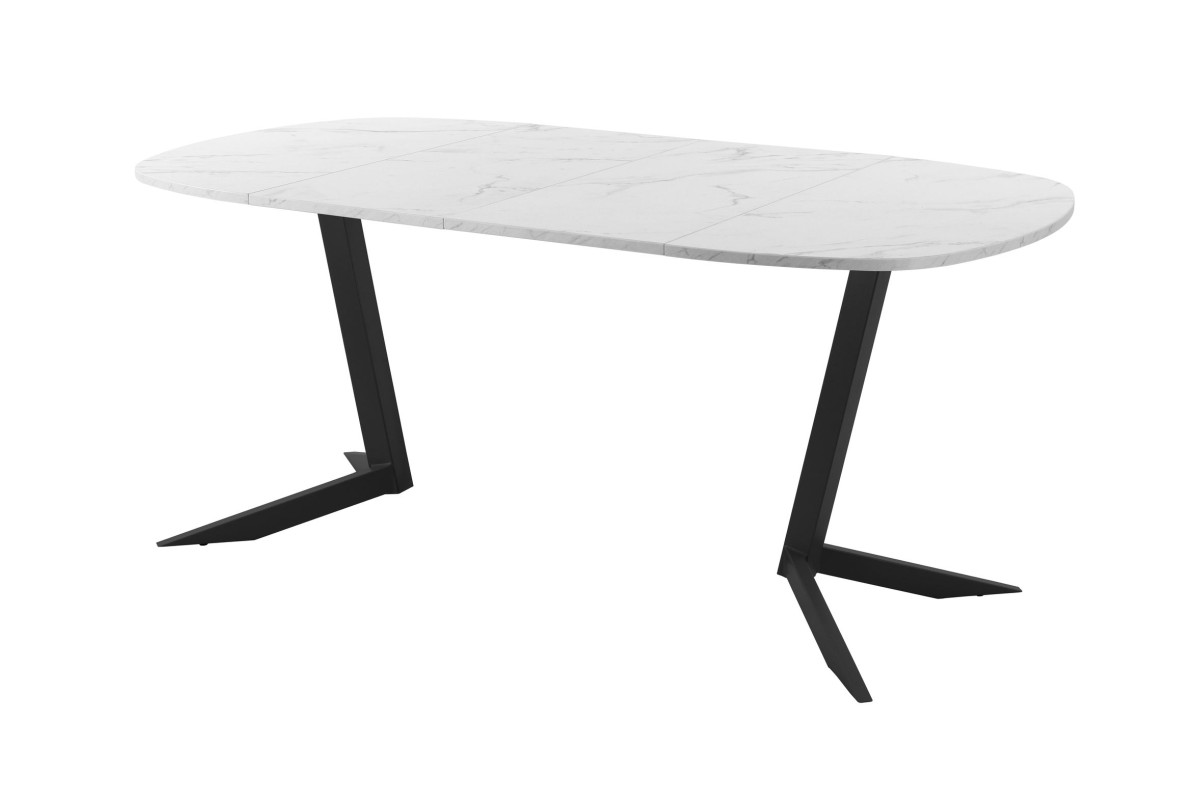 Обеденный стол AMC Elite (серии SLIM) / E19(900) D7 (черный/Мрамор Кристалл)