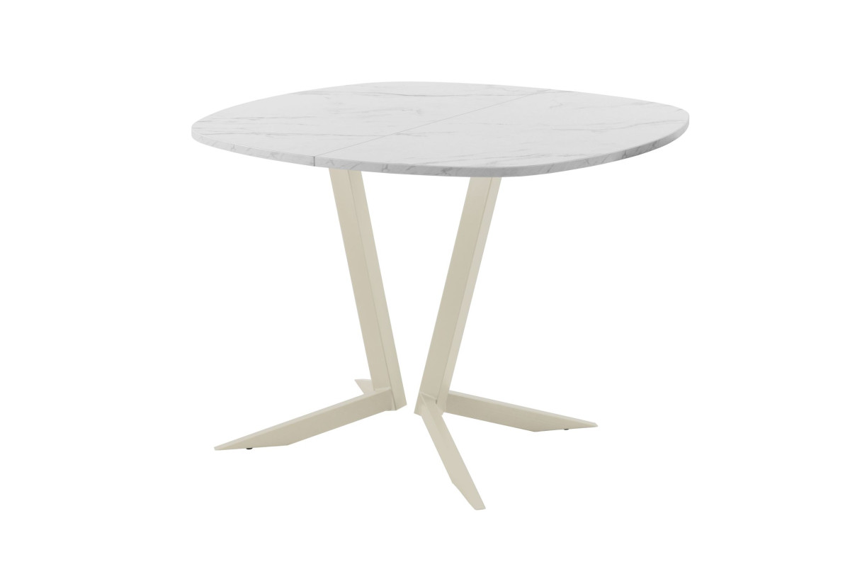 Обеденный стол AMC Elite (серии SLIM) / E19(800) D7 (бежевый/Мрамор Кристалл)