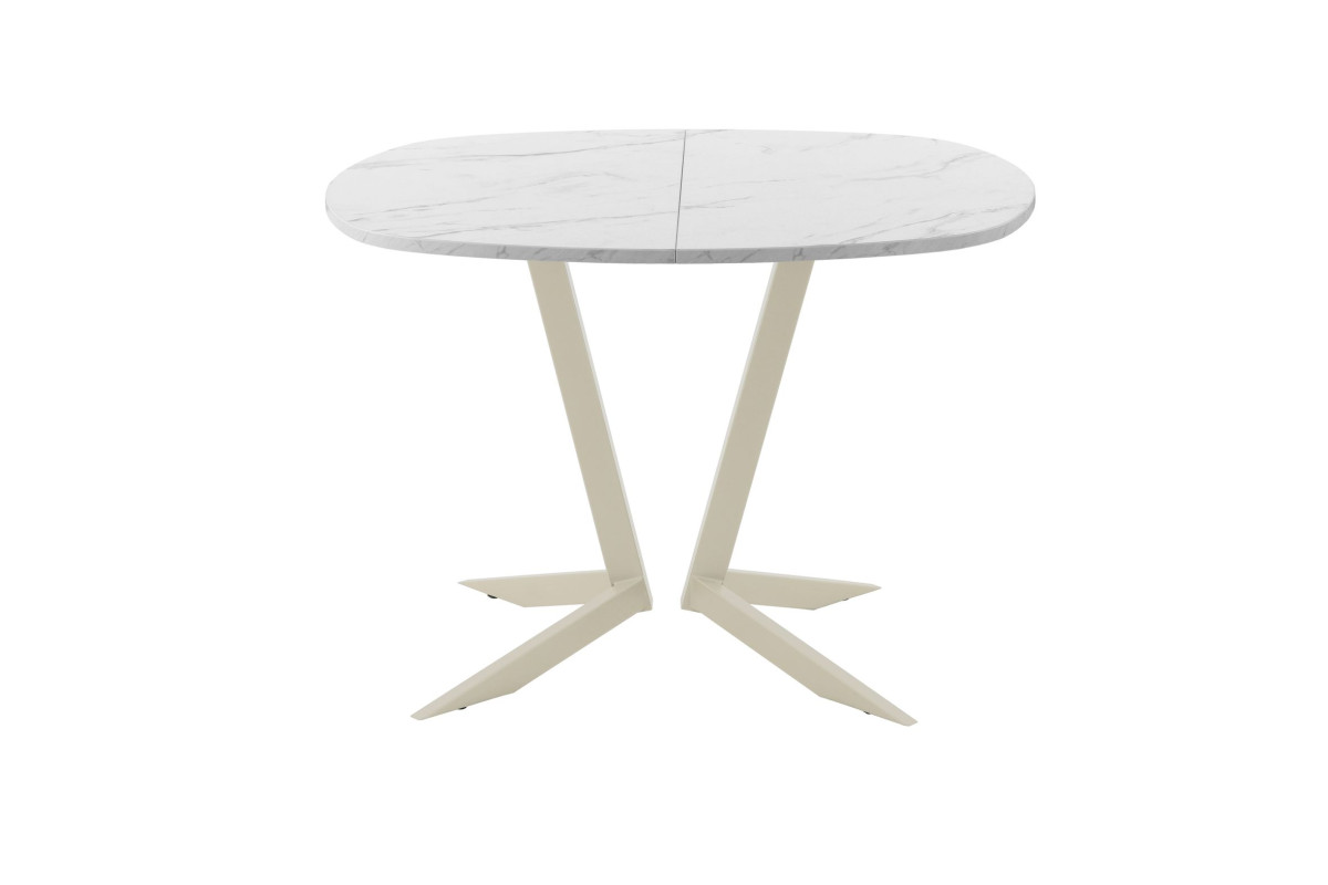 Обеденный стол AMC Elite (серии SLIM) / E19(800) D7 (бежевый/Мрамор Кристалл)