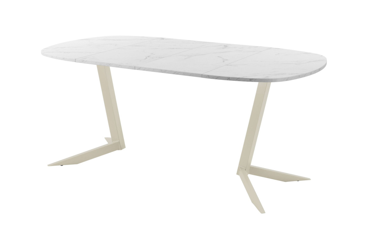 Обеденный стол AMC Elite (серии SLIM) / E19(800) D7 (бежевый/Мрамор Кристалл)