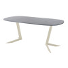 Обеденный стол AMC Elite (серии SLIM) / E19(800) D7 (бежевый/Бетон Чикаго светло-серый)