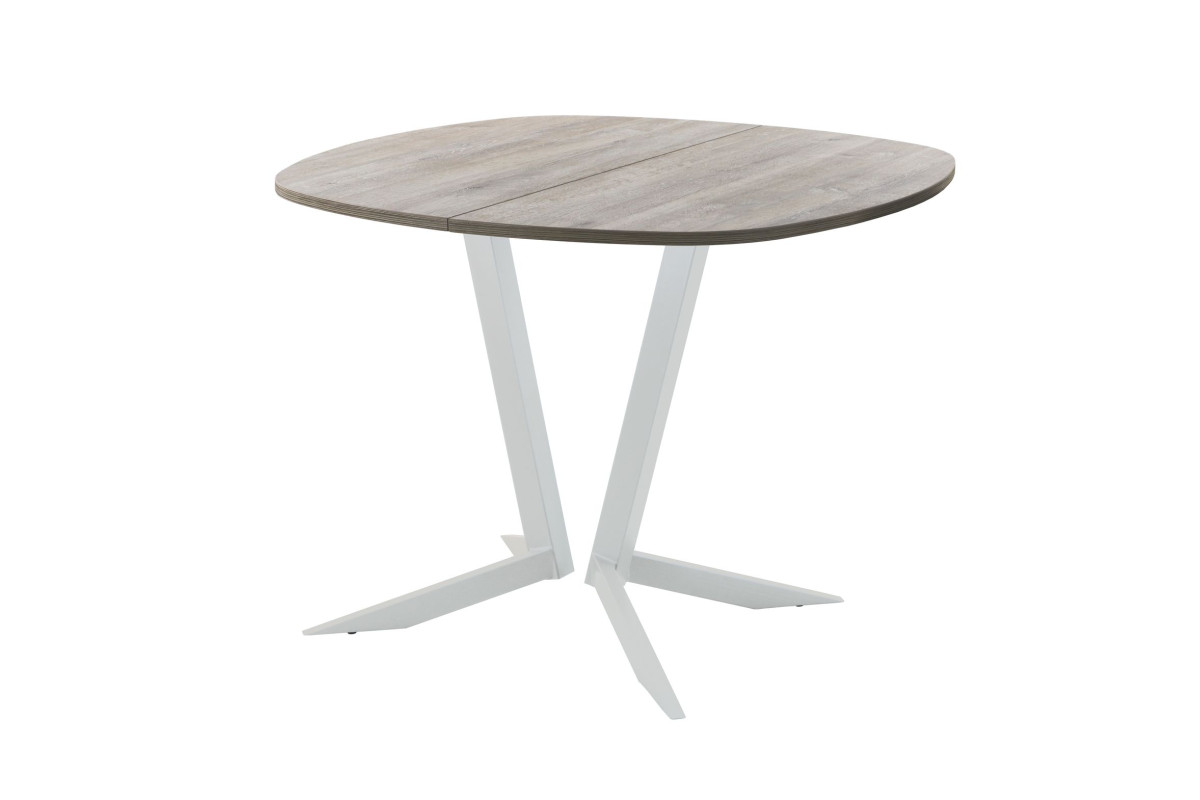 Обеденный стол AMC Elite (серии SLIM) / E19(800) D7 (серебро/Дуб Уайт-Ривер песочно-бежевый)