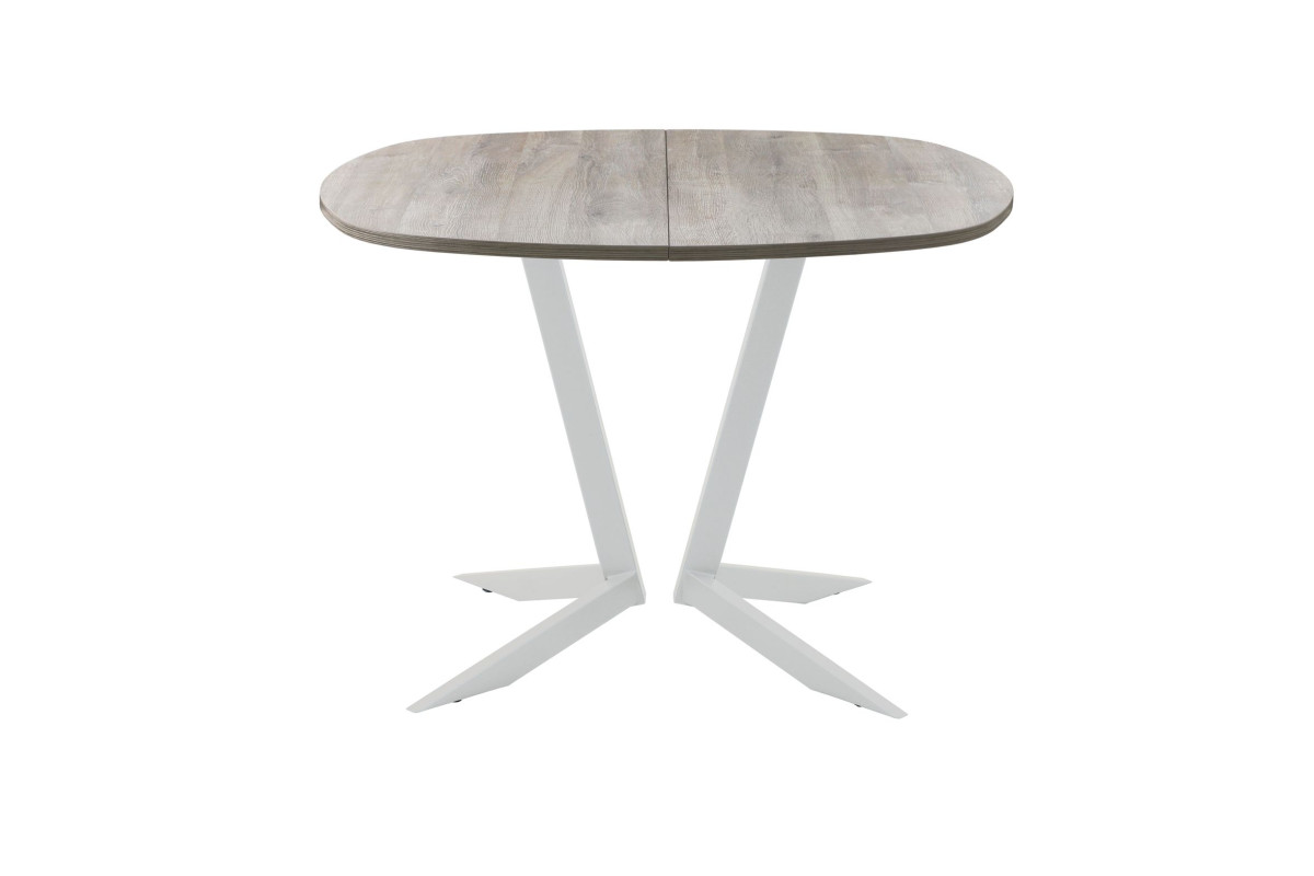 Обеденный стол AMC Elite (серии SLIM) / E19(800) D7 (серебро/Дуб Уайт-Ривер песочно-бежевый)