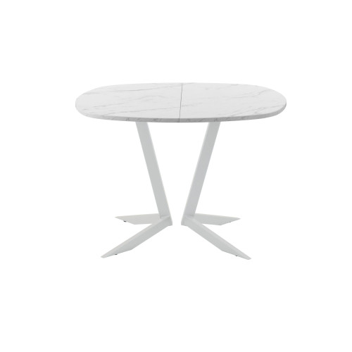 Обеденный стол AMC Elite (серии SLIM) / E19(900) D7 (серебро/Мрамор Кристалл)
