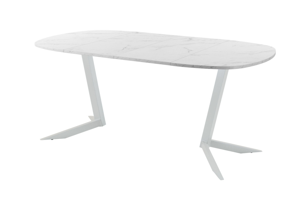 Обеденный стол AMC Elite (серии SLIM) / E19(900) D7 (серебро/Мрамор Кристалл)