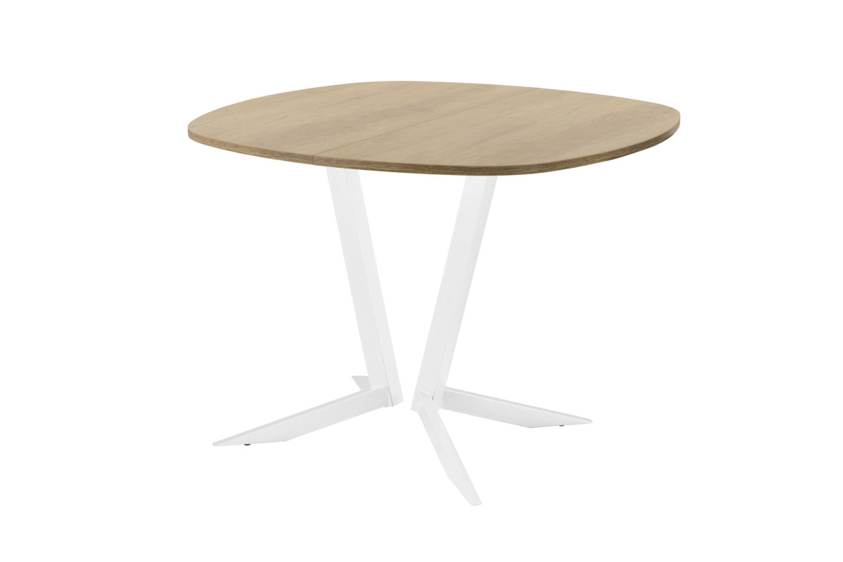 Обеденный стол AMC Elite (серии SLIM) / E19(800) D7 (белый/Дуб Небраска Натуральный)