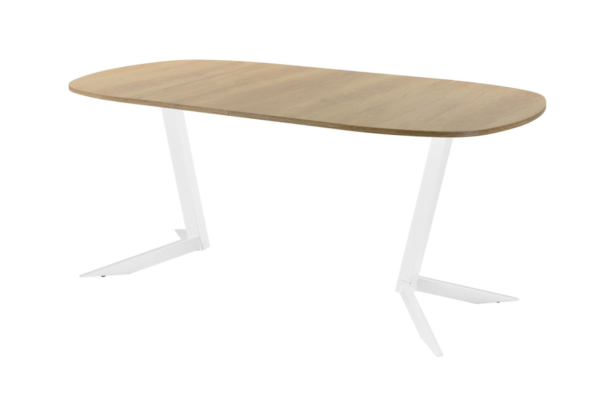 Обеденный стол AMC Elite (серии SLIM) / E19(800) D7 (белый/Дуб Небраска Натуральный)