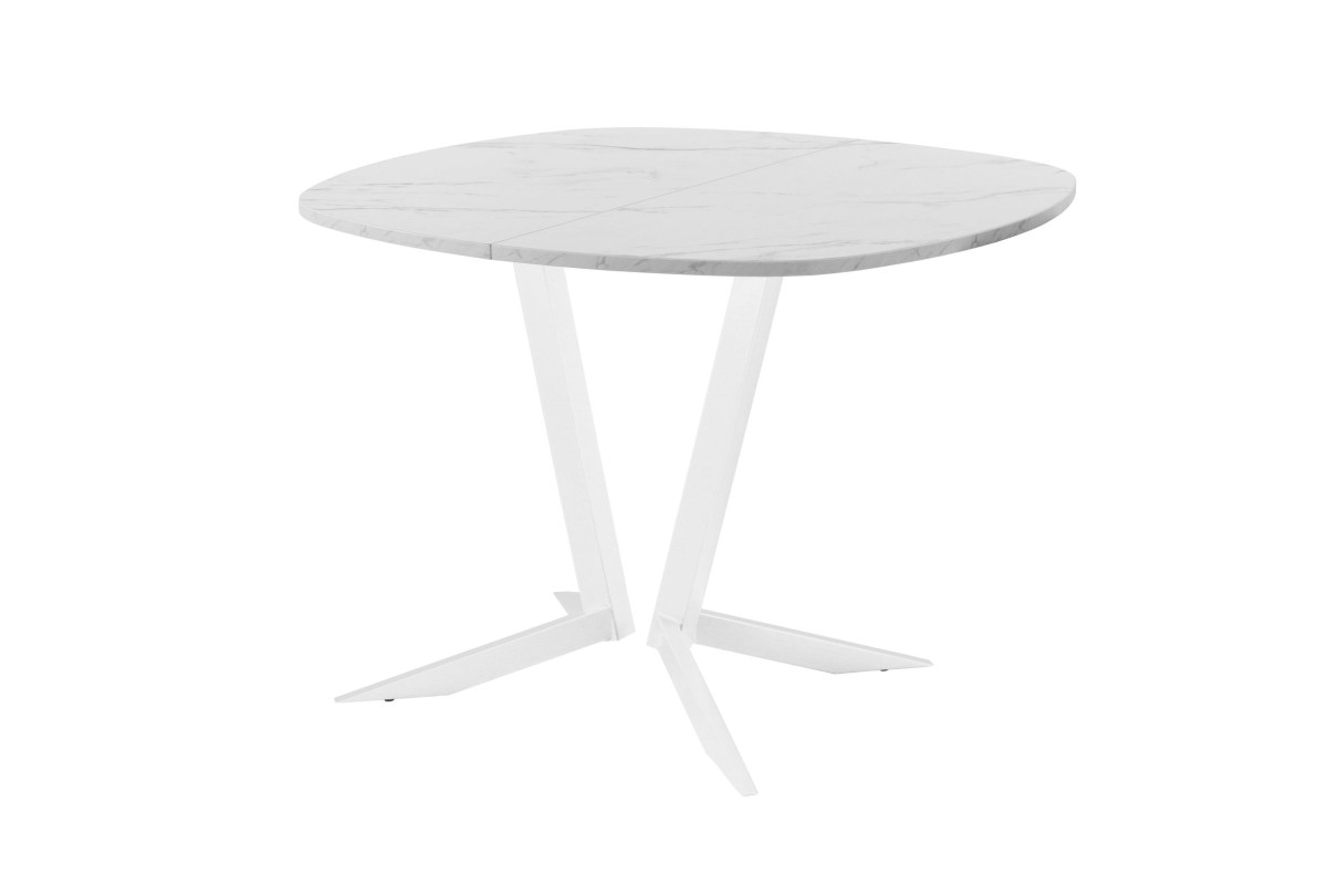 Обеденный стол AMC Elite (серии SLIM) / E19(800) D7 (белый/Мрамор Кристалл)