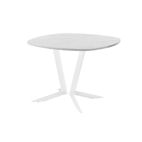 Обеденный стол AMC Elite (серии SLIM) / E19(900) D7 (белый/Мрамор Кристалл)