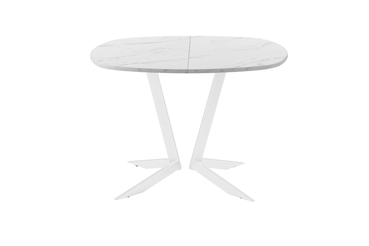 Обеденный стол AMC Elite (серии SLIM) / E19(800) D7 (белый/Мрамор Кристалл)