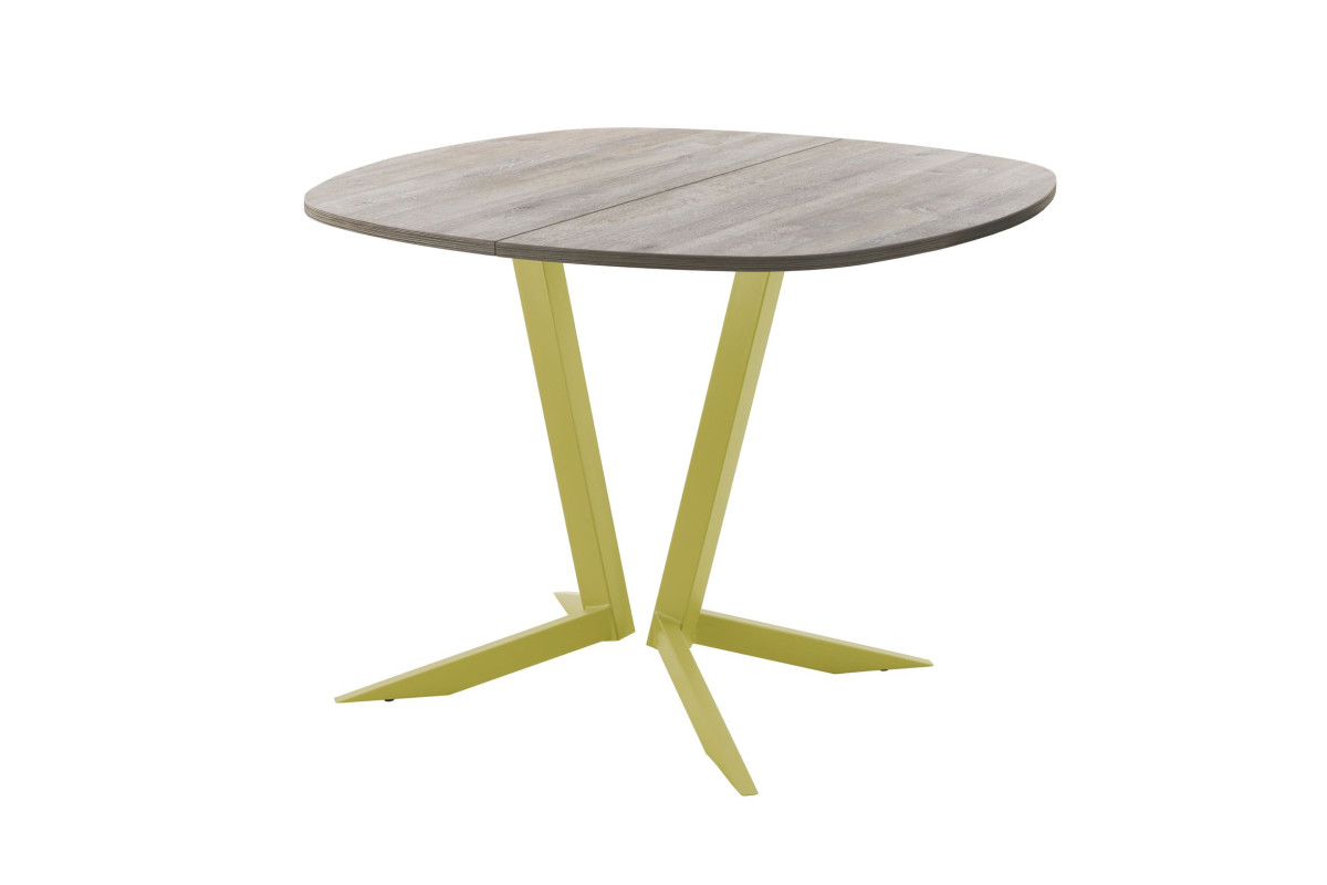 Обеденный стол AMC Elite (серии SLIM) / E19(900) D7 (золото/Дуб Уайт-Ривер песочно-бежевый)