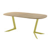 Обеденный стол AMC Elite (серии SLIM) / E19(800) D7 (золото/Дуб Небраска Натуральный)
