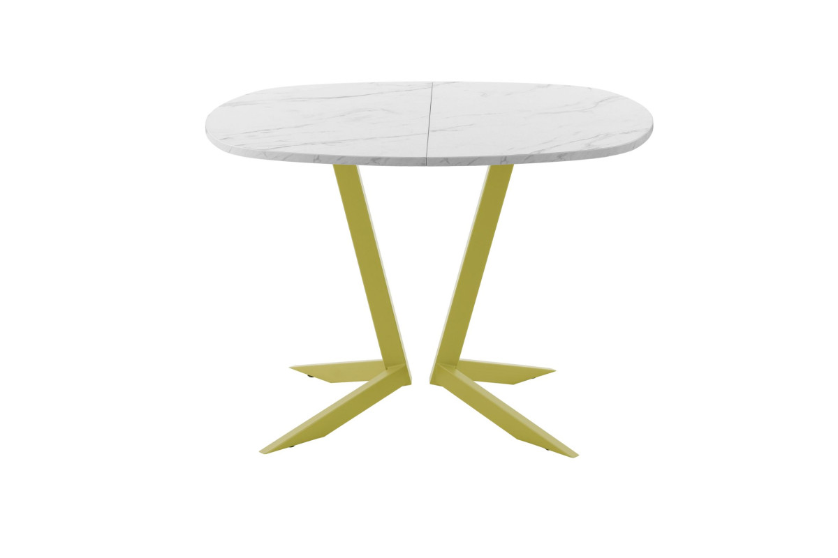 Обеденный стол AMC Elite (серии SLIM) / E19(900) D7 (золото/Мрамор Кристалл)