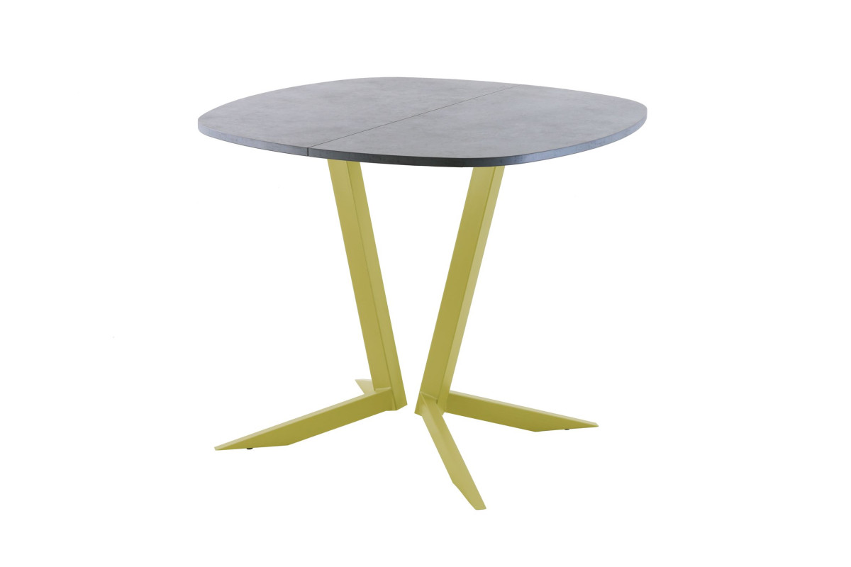 Обеденный стол AMC Elite (серии SLIM) / E19(800) D7 (золото/Бетон Чикаго светло-серый)