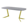 Обеденный стол AMC Elite (серии SLIM) / E19(800) D7 (золото/Бетон Чикаго светло-серый)
