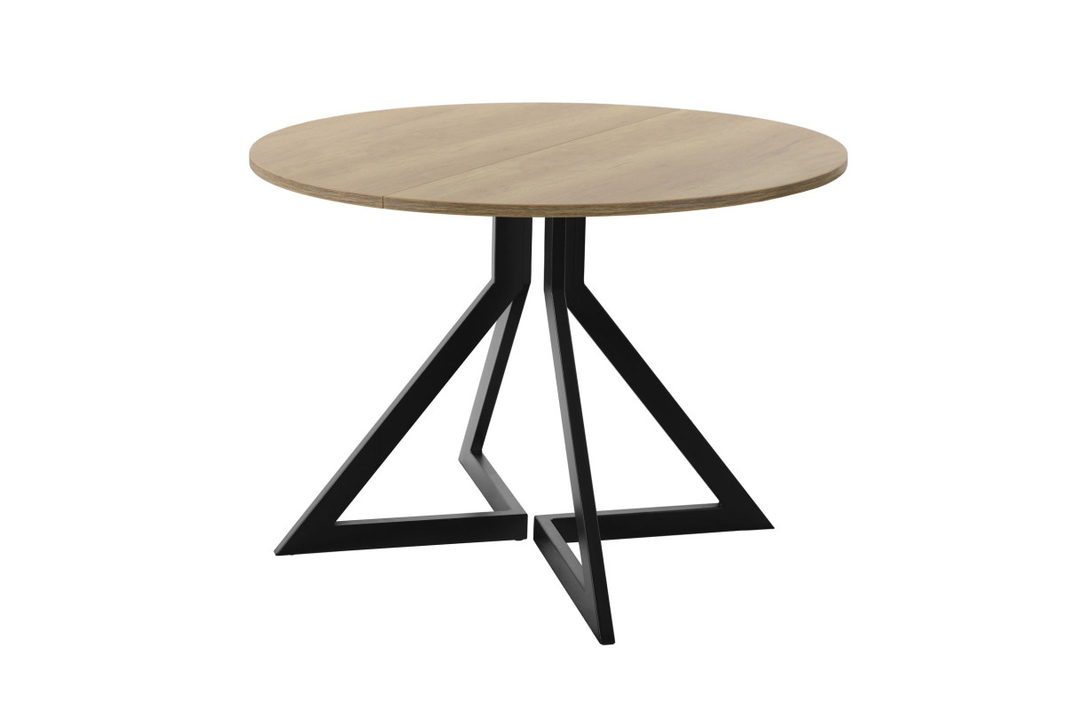 Обеденный стол AMC Elite (серии SLIM) / E20(800) D1 (черный/Дуб Небраска Натуральный)