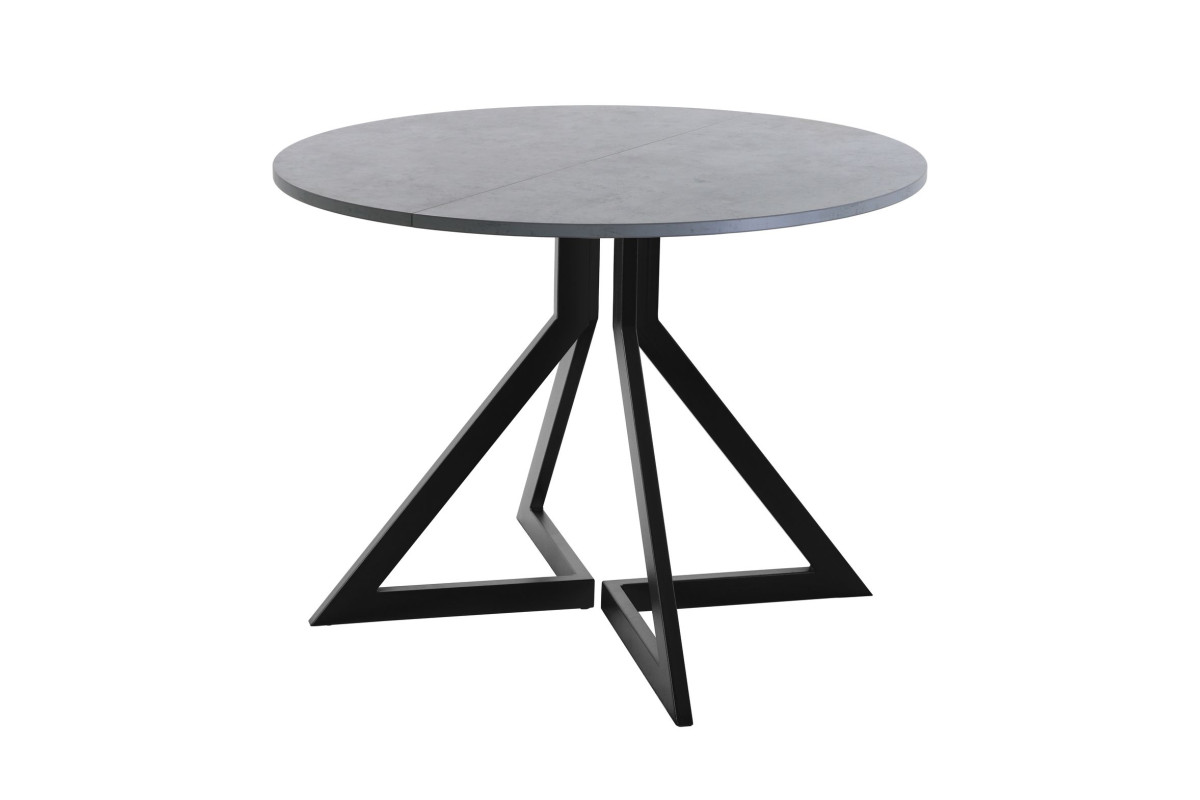 Обеденный стол AMC Elite (серии SLIM) / E20(800) D1 (черный/Бетон Чикаго светло-серый)