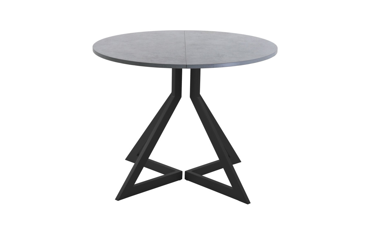 Обеденный стол AMC Elite (серии SLIM) / E20(800) D1 (черный/Бетон Чикаго светло-серый)