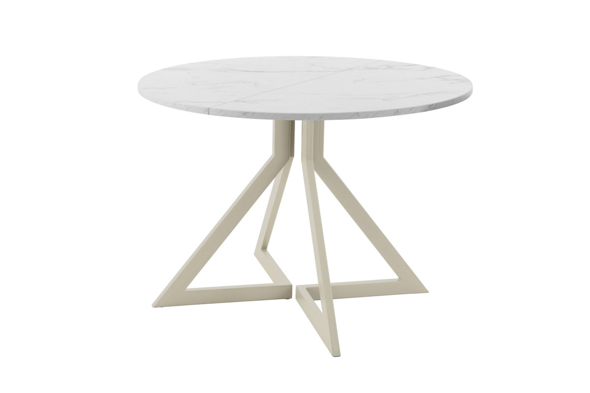 Обеденный стол AMC Elite (серии SLIM) / E20(800) D1 (бежевый/Мрамор Кристалл)