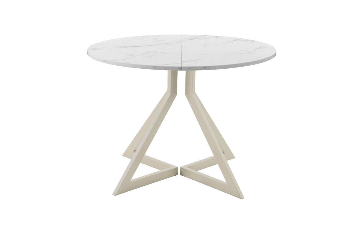 Обеденный стол AMC Elite (серии SLIM) / E20(800) D1 (бежевый/Мрамор Кристалл)