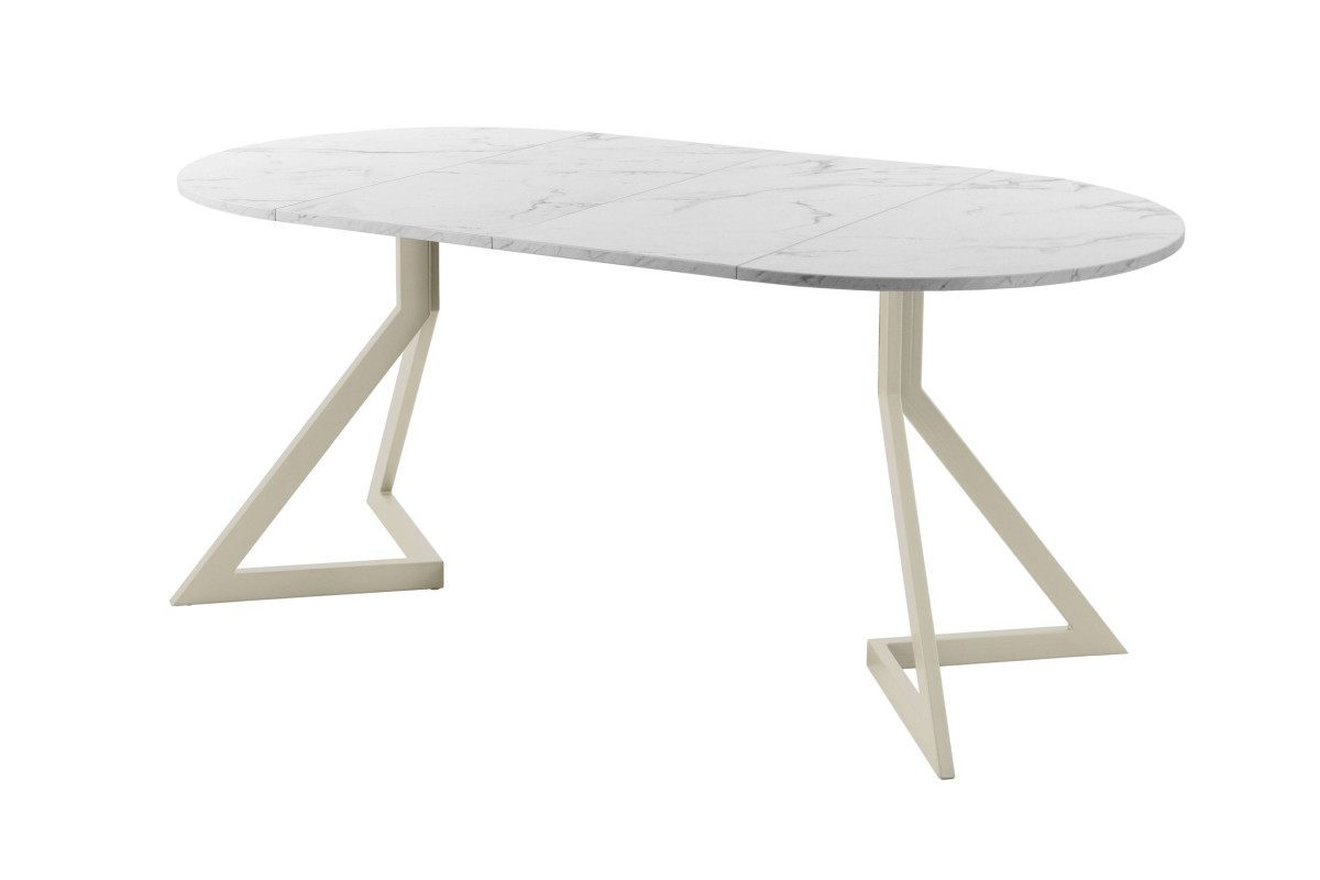 Обеденный стол AMC Elite (серии SLIM) / E20(800) D1 (бежевый/Мрамор Кристалл)