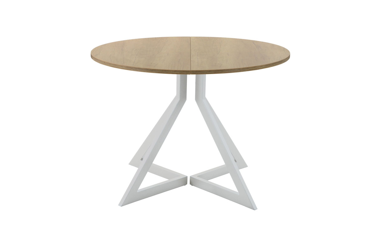 Обеденный стол AMC Elite (серии SLIM) / E20(900) D1 (серебро/Дуб Небраска Натуральный)