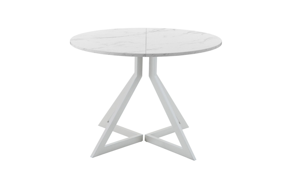 Обеденный стол AMC Elite (серии SLIM) / E20(800) D1 (серебро/Мрамор Кристалл)