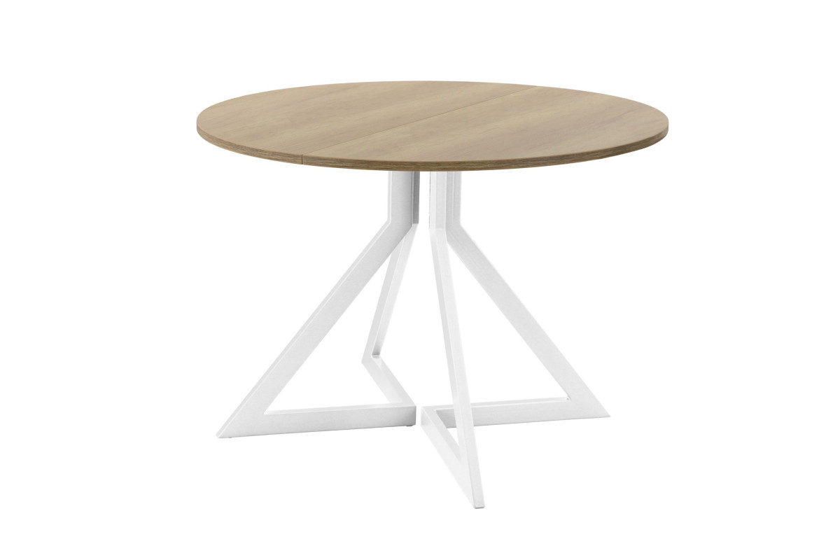 Обеденный стол AMC Elite (серии SLIM) / E20(800) D1 (белый/Дуб Небраска Натуральный)