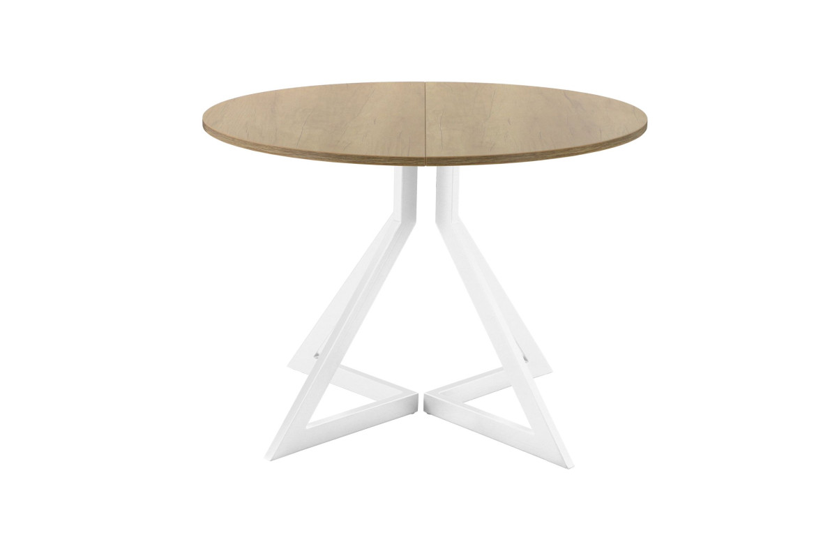 Обеденный стол AMC Elite (серии SLIM) / E20(800) D1 (белый/Дуб Небраска Натуральный)