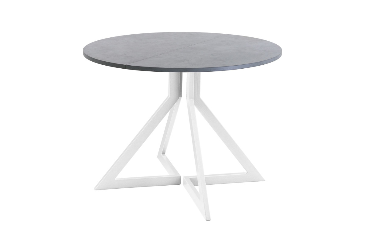 Обеденный стол AMC Elite (серии SLIM) / E20(800) D1 (белый/Бетон Чикаго светло-серый)