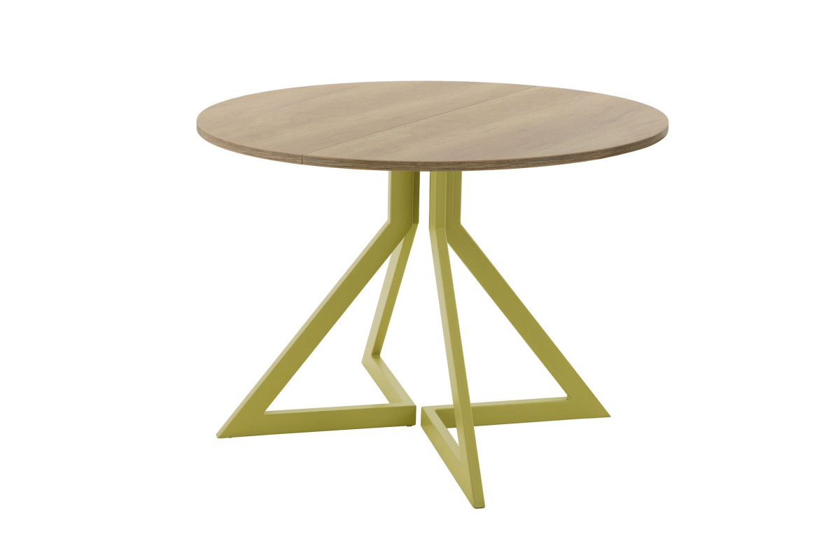 Обеденный стол AMC Elite (серии SLIM) / E20(800) D1 (золото/Дуб Небраска Натуральный)